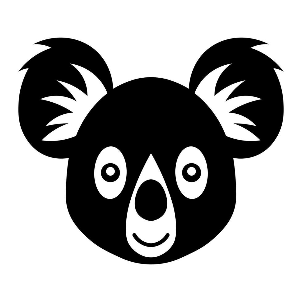 Koala black vector icon isolated on white background