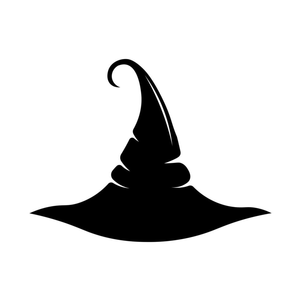 Witch hat black vector icon isolated on white background