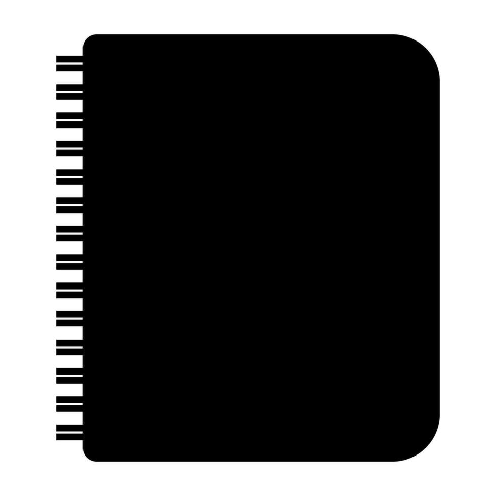Notebook black vector icon isolated on white background