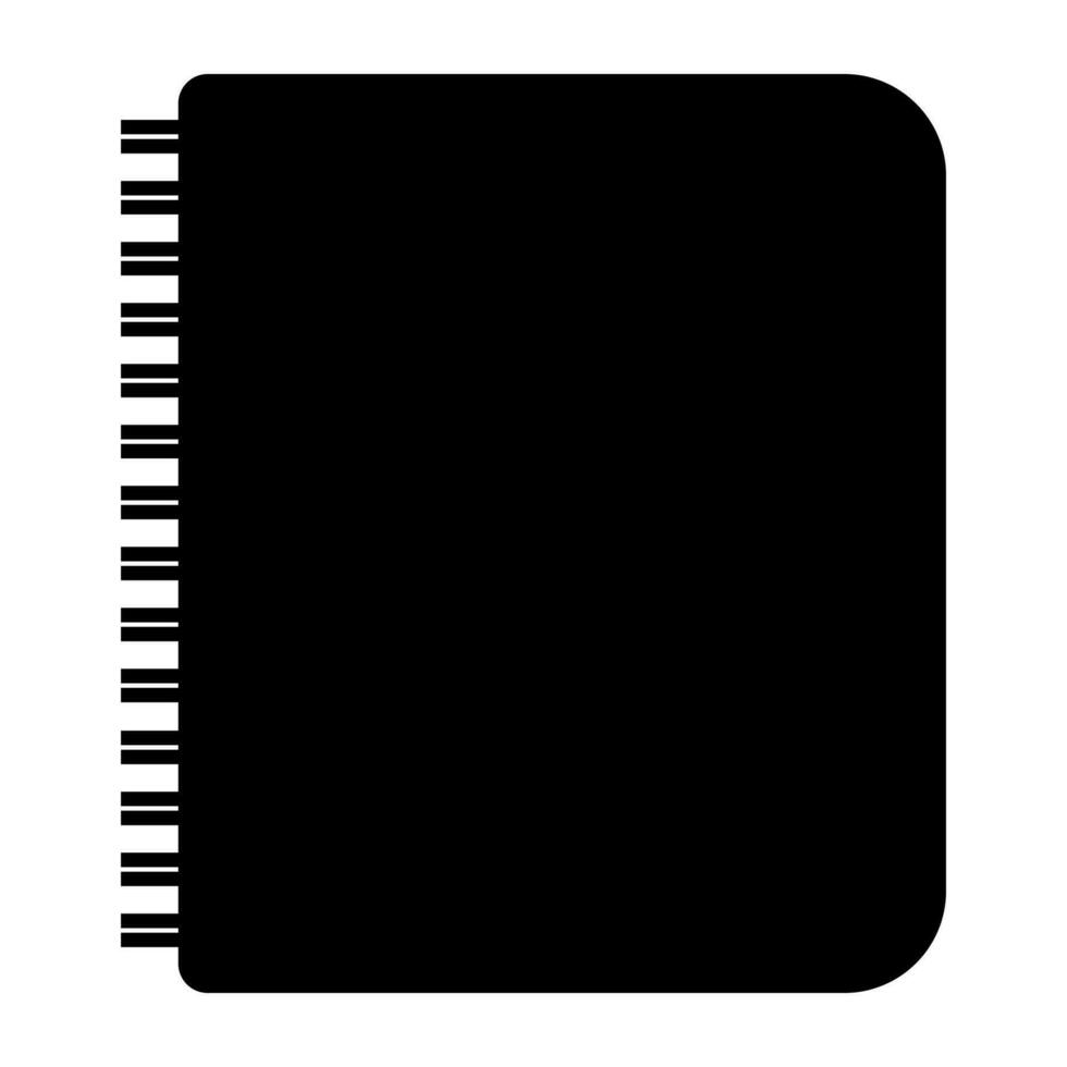 Notebook black vector icon isolated on white background