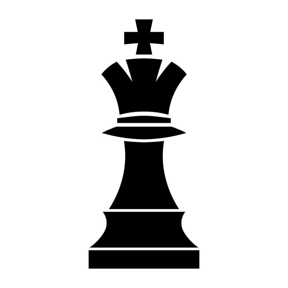 Chess king black vector icon isolated on white background
