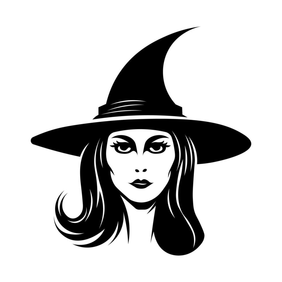 Witch black vector icon isolated on white background