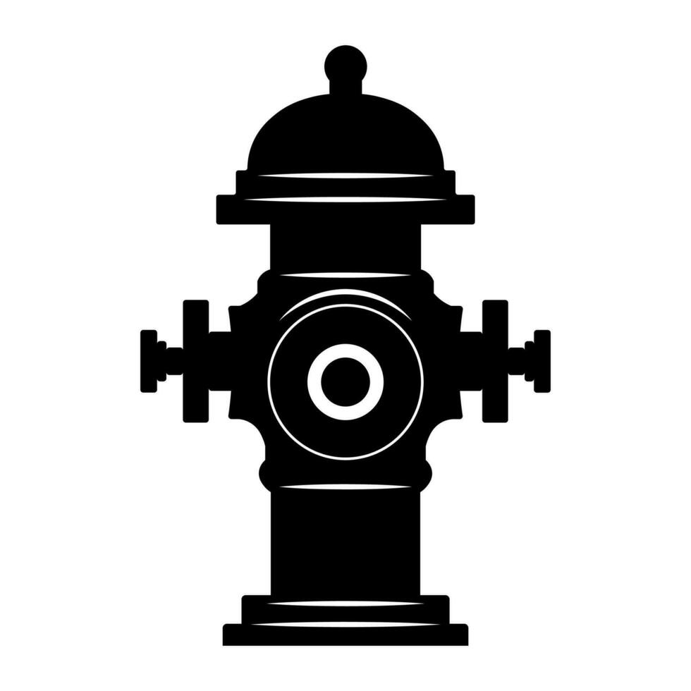 Hydrant black vector icon isolated on white background