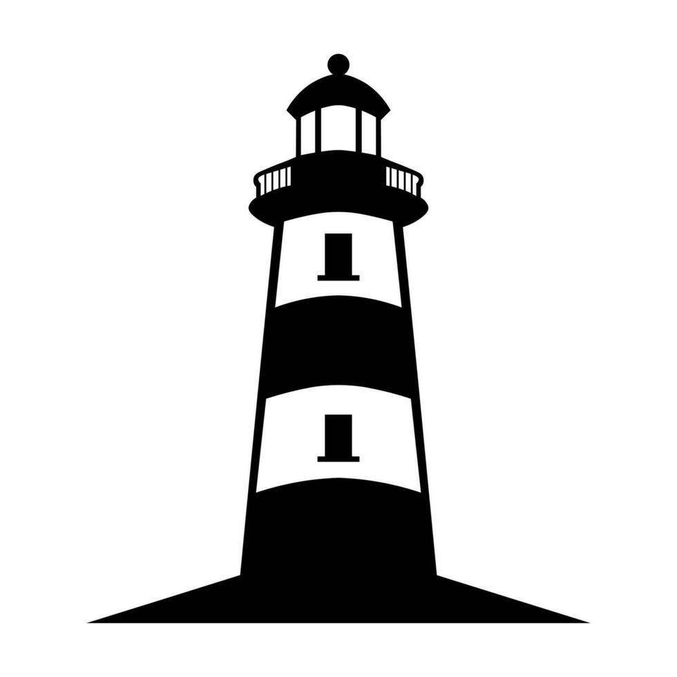 Lighthouse black vector icon isolated on white background