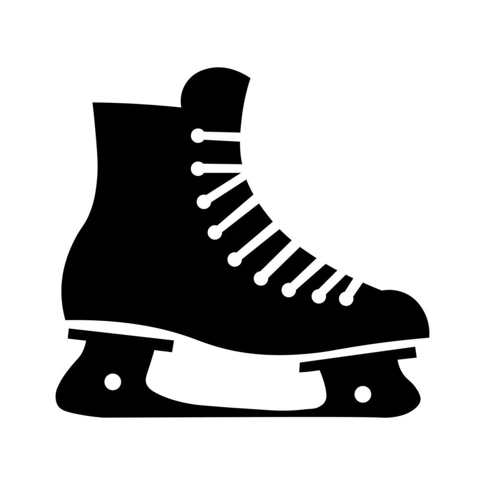 Ice skate black vector icon isolated on white background