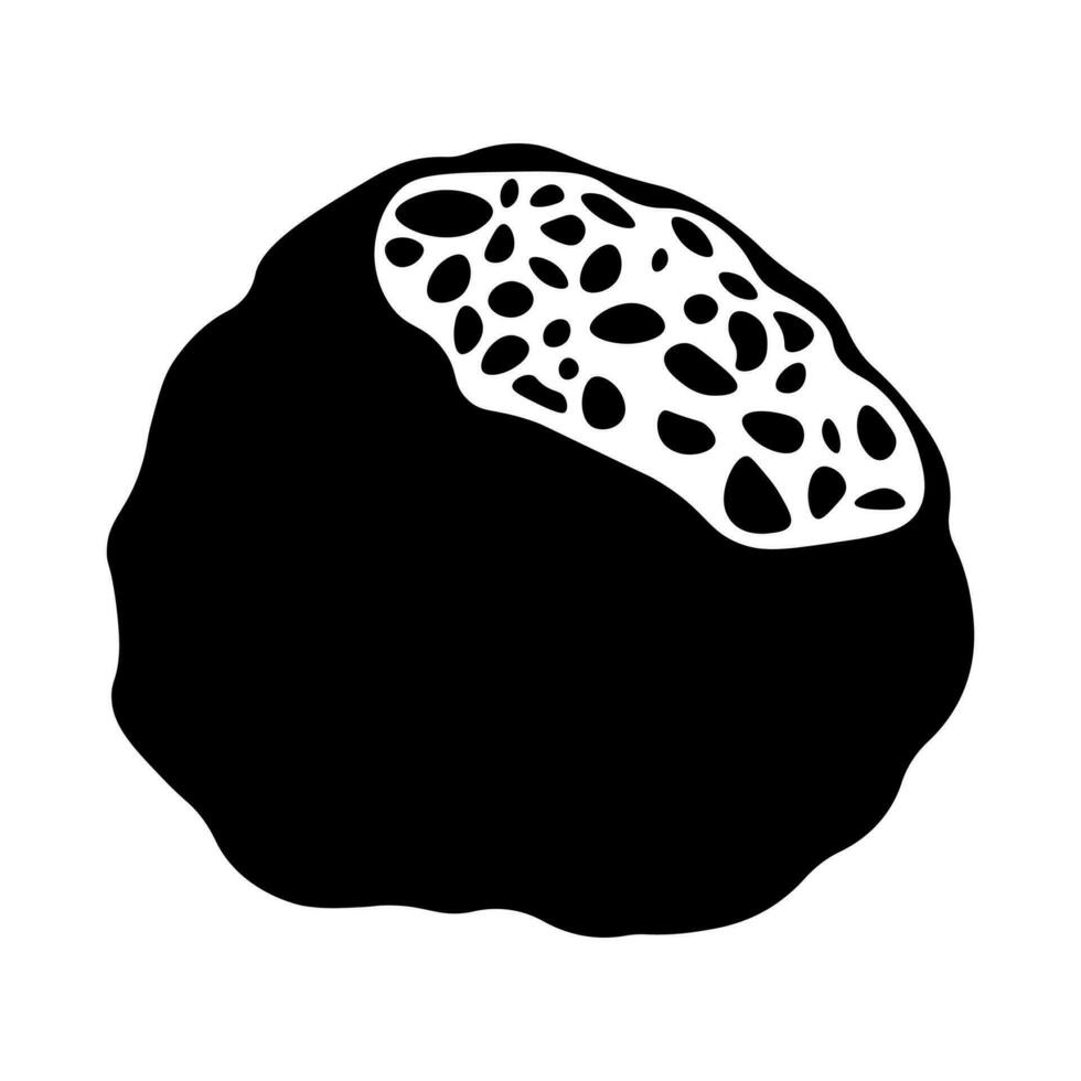Truffle black vector icon isolated on white background