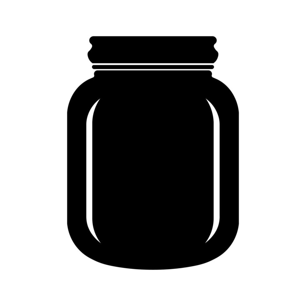 Jar black vector icon isolated on white background