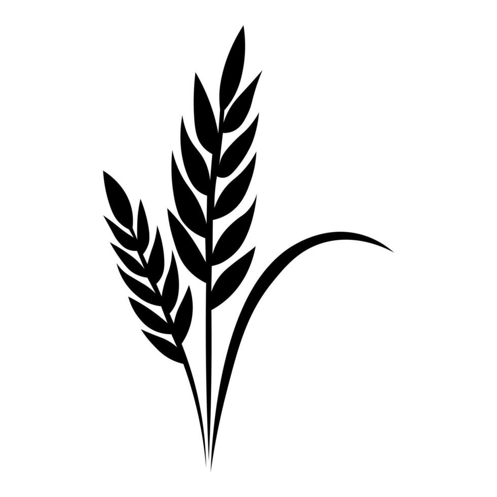 Wheat black vector icon isolated on white background