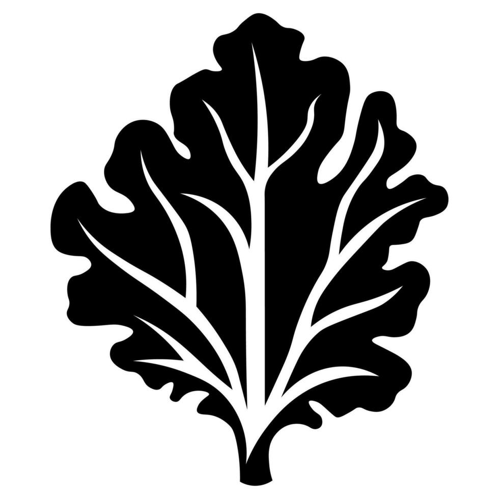 Kale black vector icon isolated on white background