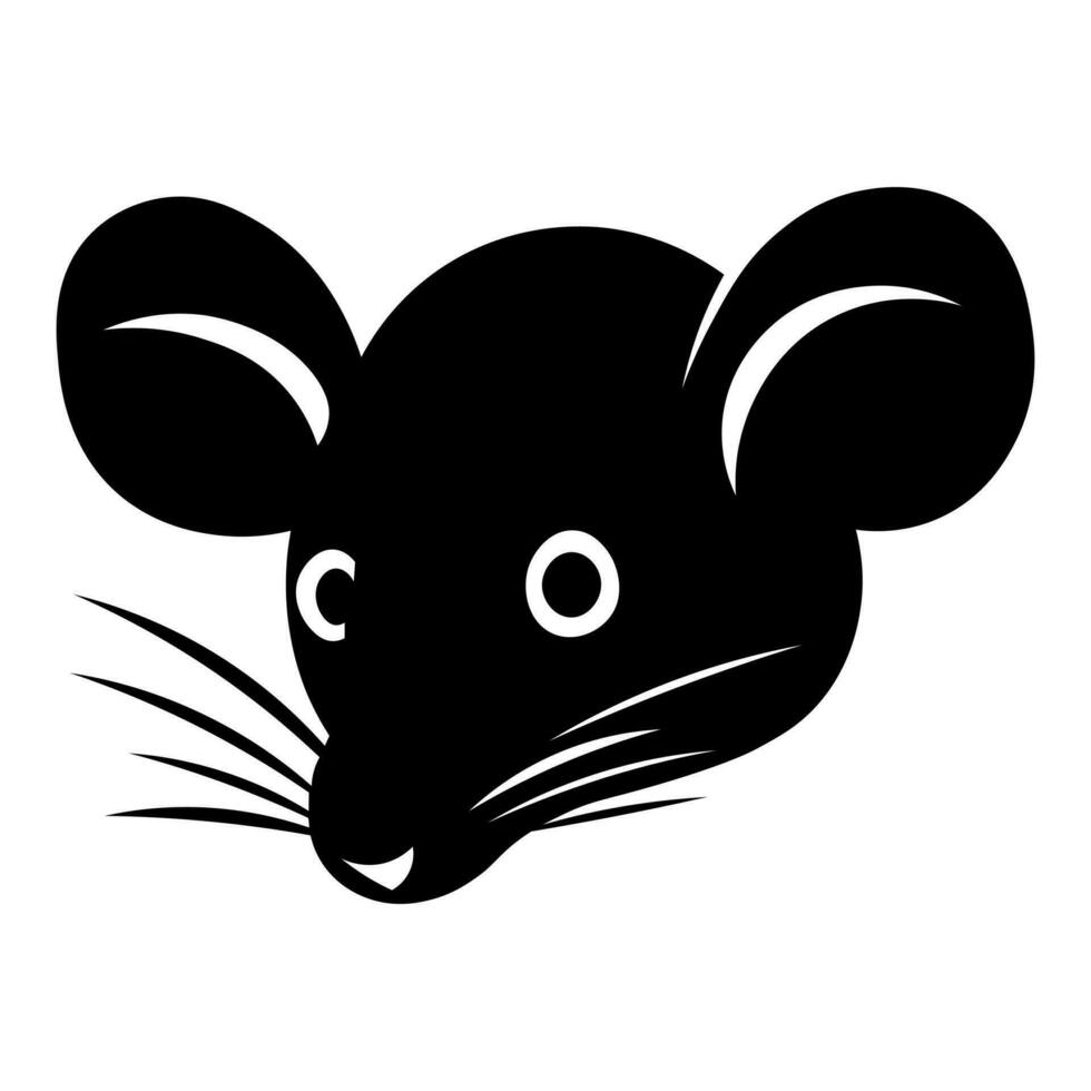 Mouse black vector icon isolated on white background