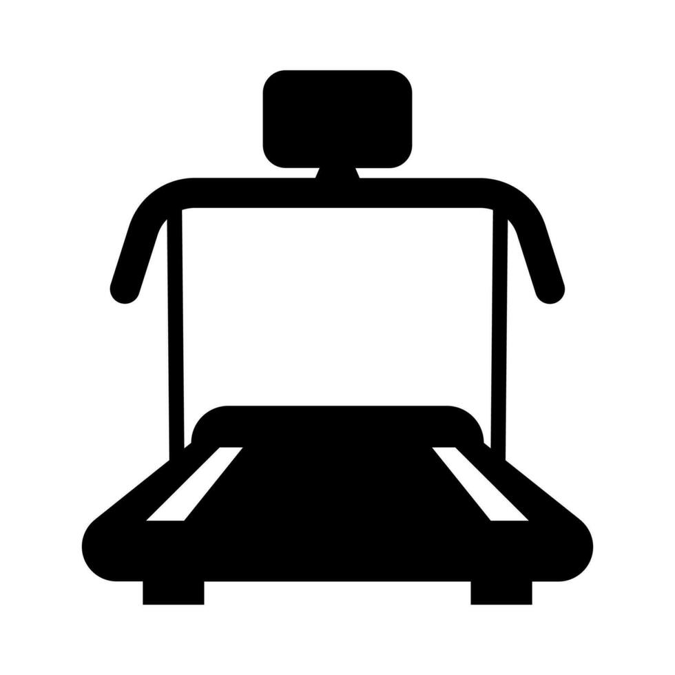 Treadmill black vector icon isolated on white background