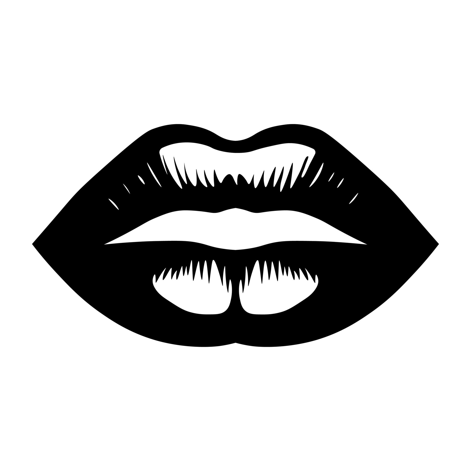 Lips black vector icon isolated on white background 36175143 Vector Art