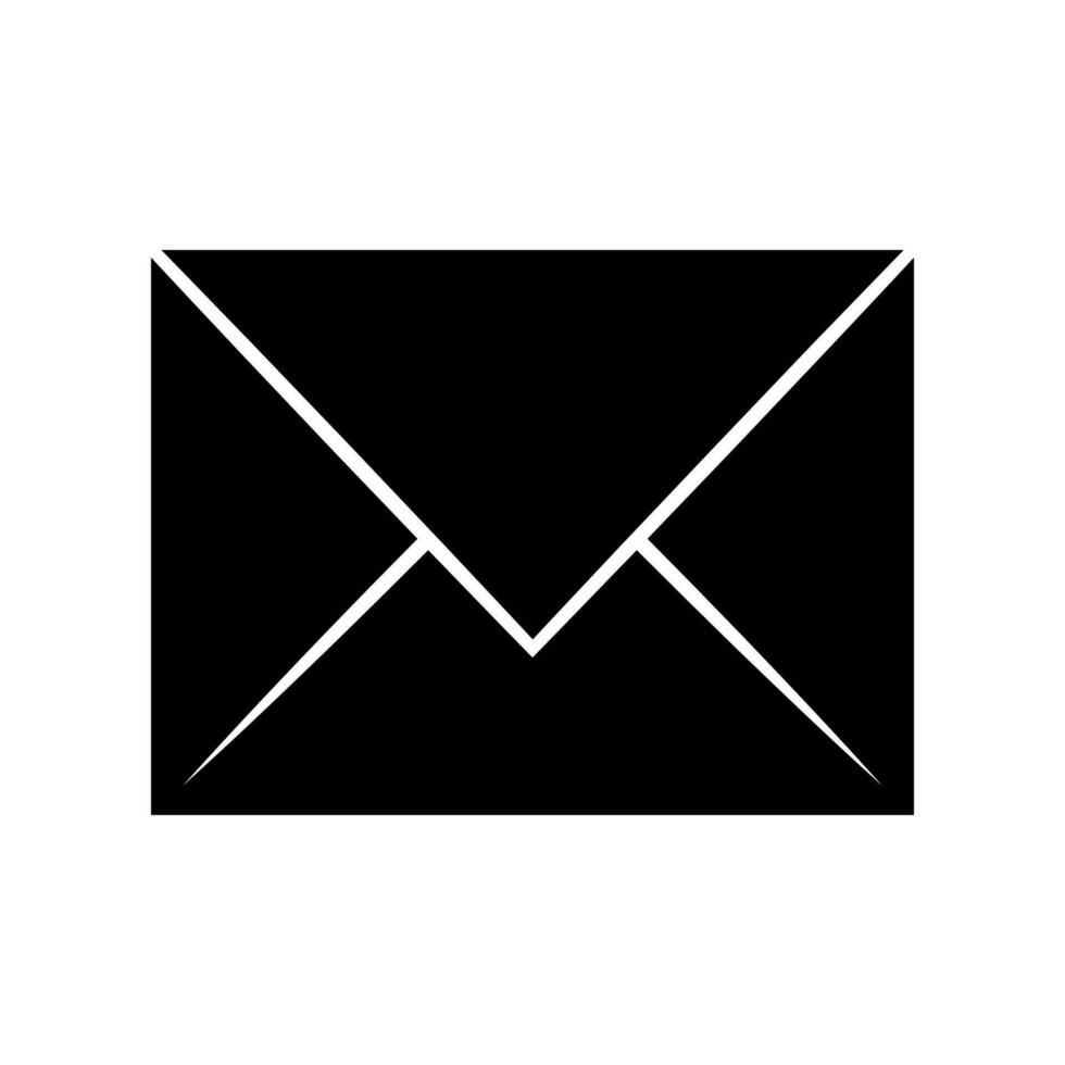 Mail black vector icon isolated on white background