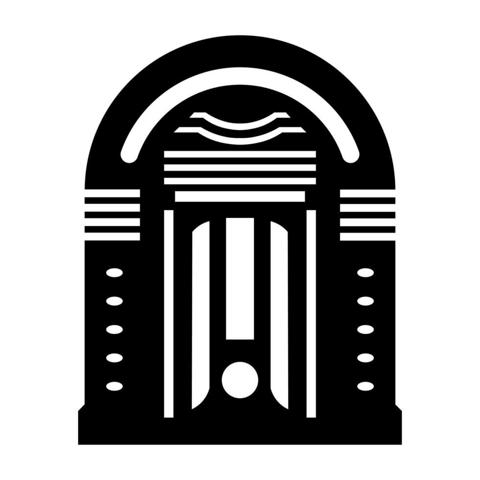 Jukebox black vector icon isolated on white background