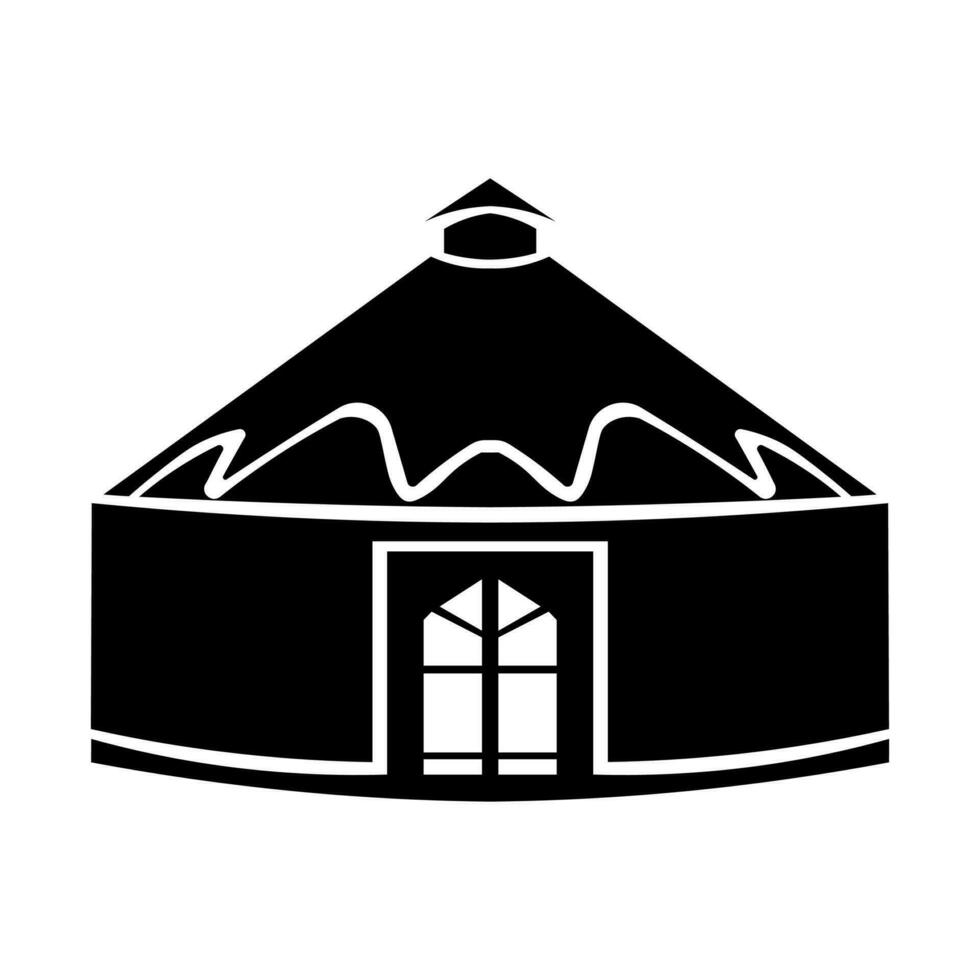 Yurt black vector icon isolated on white background