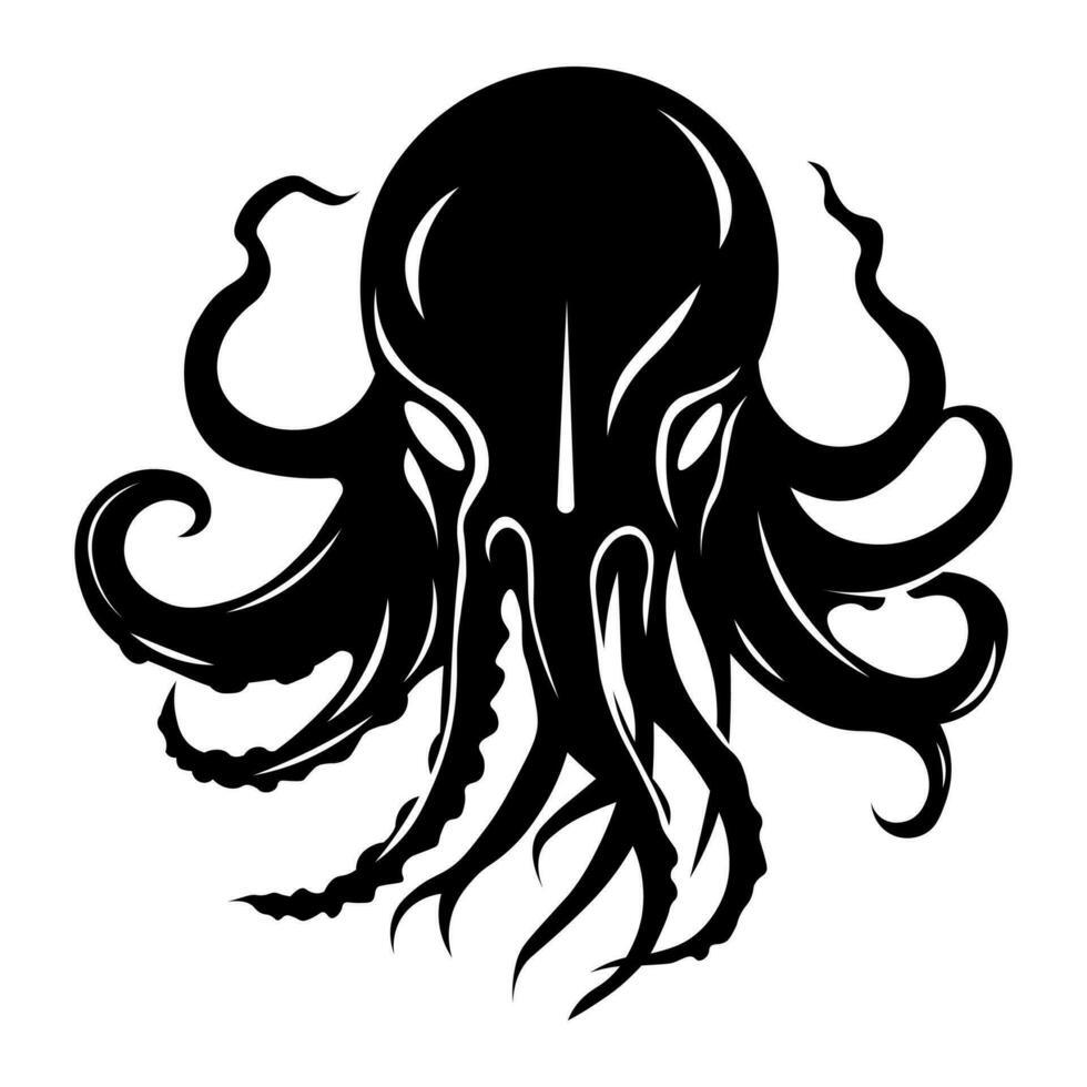 kraken negro vector icono aislado en blanco antecedentes