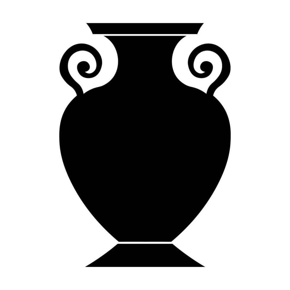 Vase black vector icon isolated on white background
