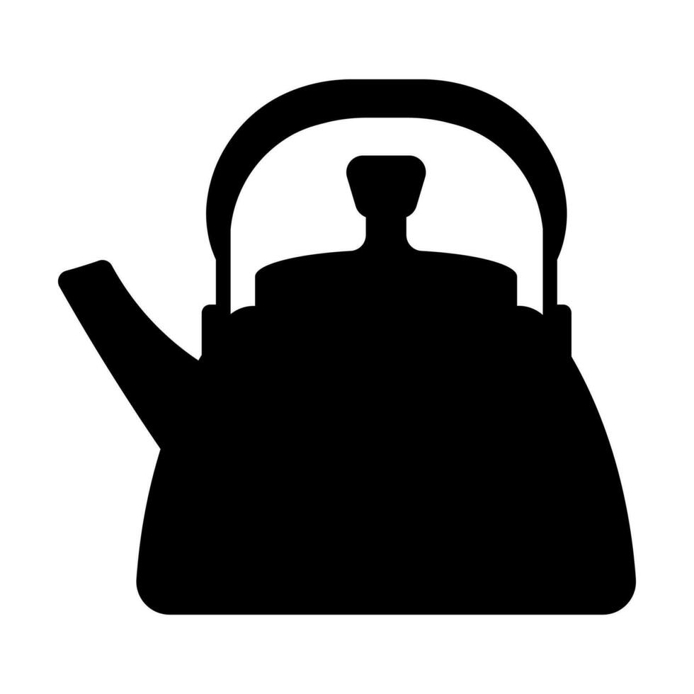 Kettle black vector icon isolated on white background