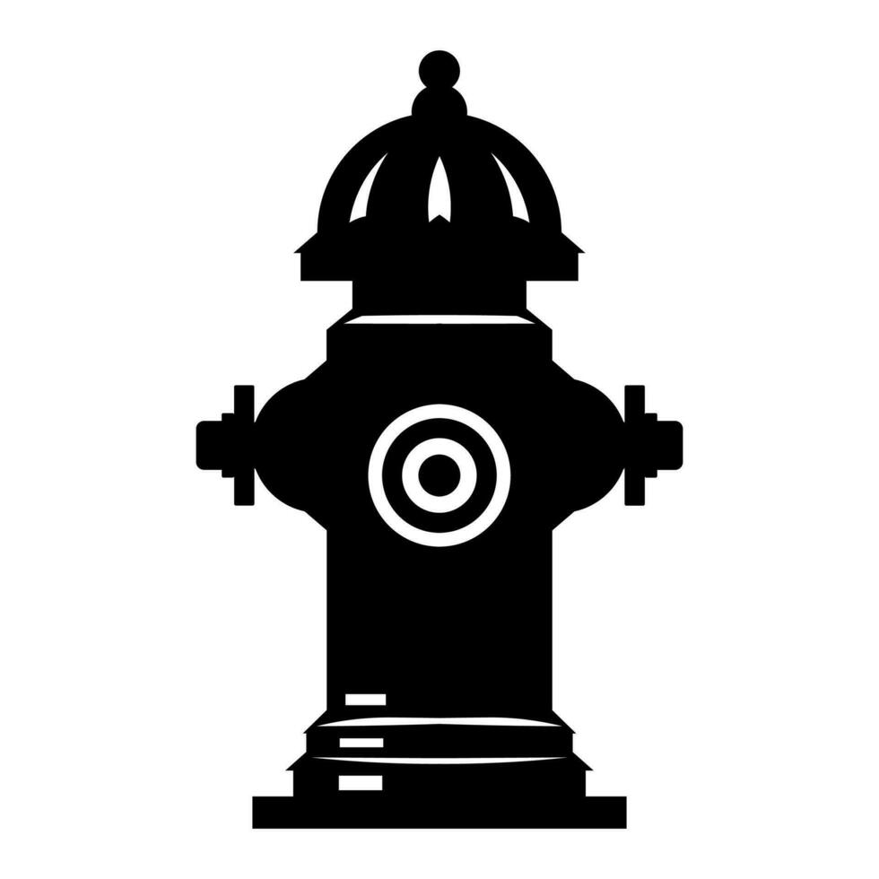 Hydrant black vector icon isolated on white background