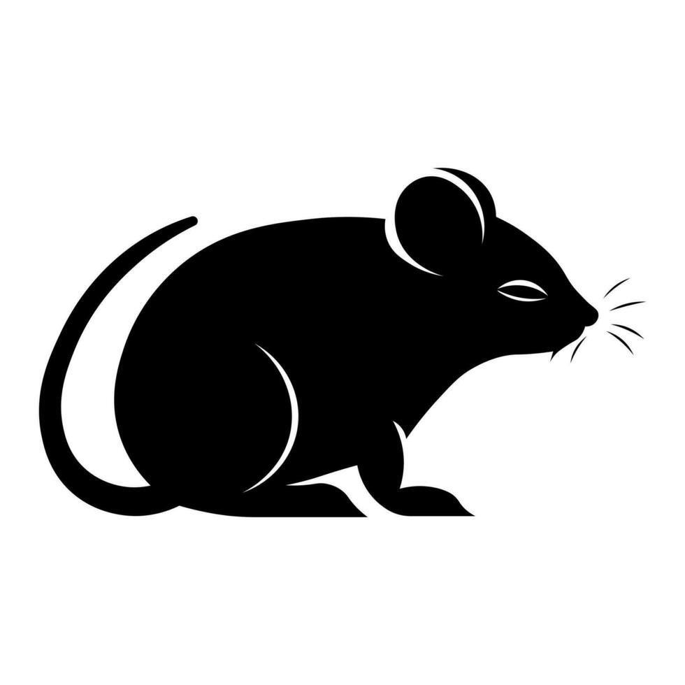 Mouse black vector icon isolated on white background