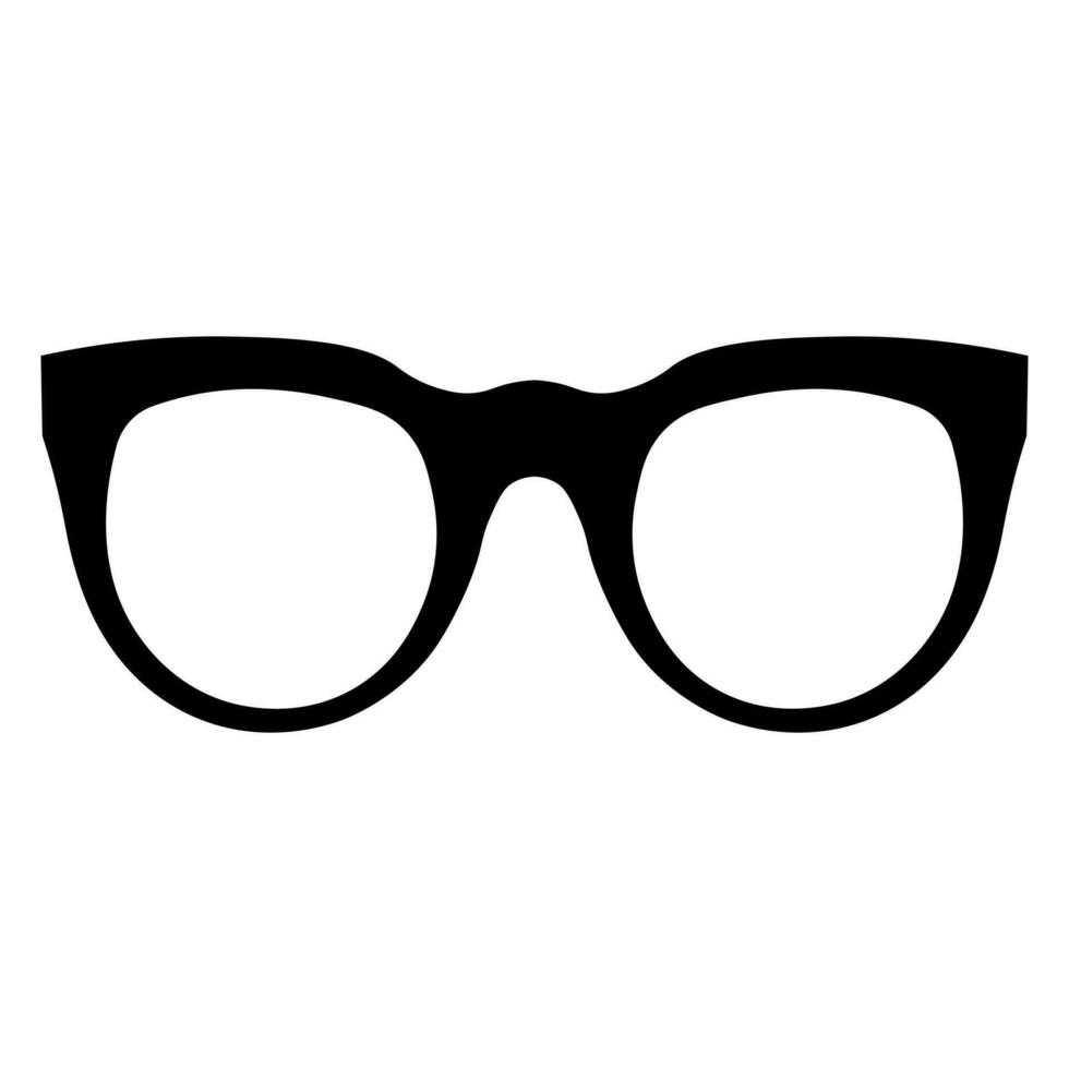 Glasses black vector icon isolated on white background