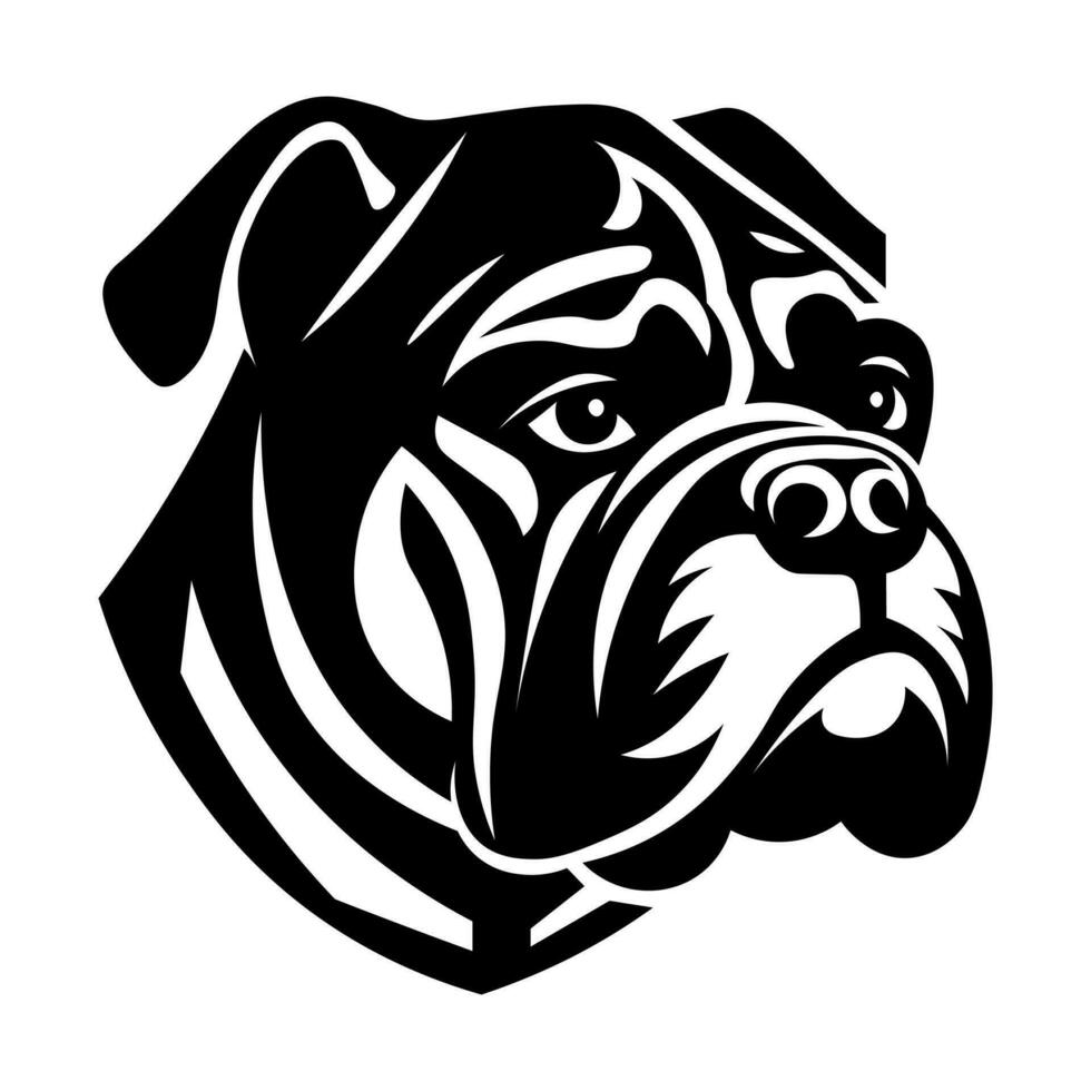 buldog negro vector icono aislado en blanco antecedentes