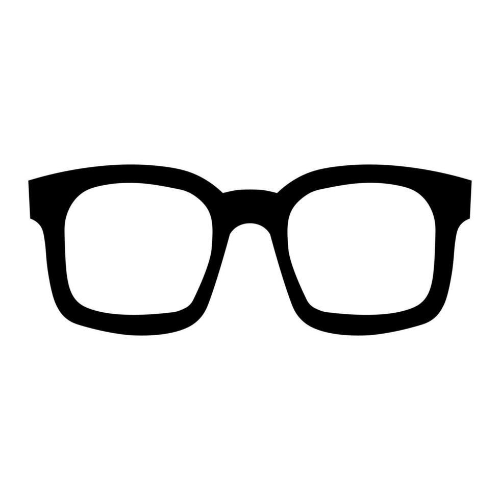 Glasses black vector icon isolated on white background