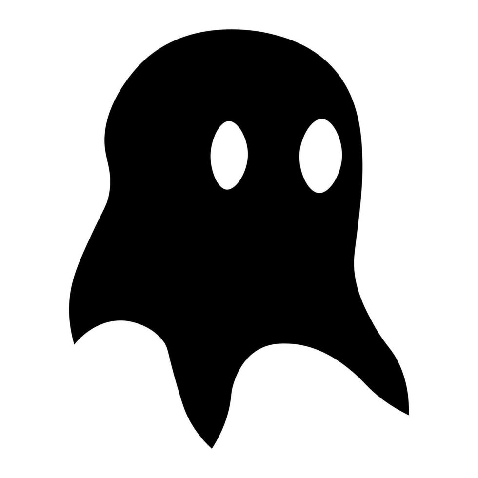 fantasma negro vector icono aislado en blanco antecedentes
