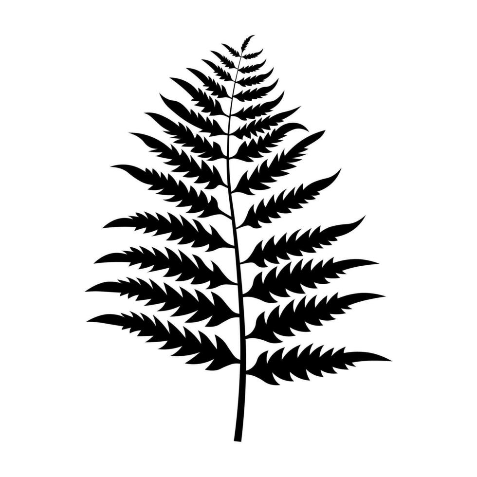 Fern black vector icon isolated on white background