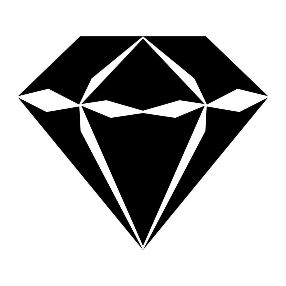Diamond black vector icon isolated on white background