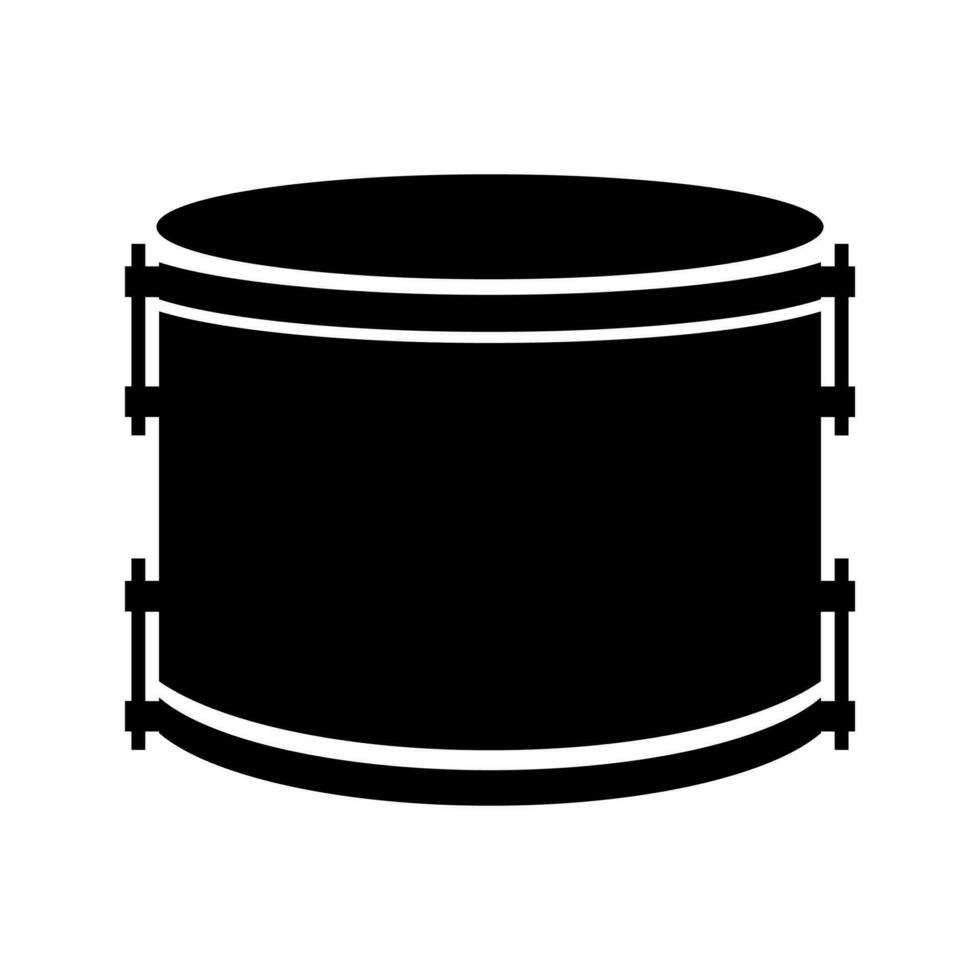 Drum black vector icon isolated on white background