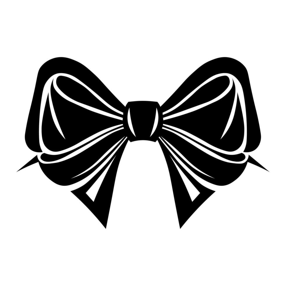 Bow black vector icon isolated on white background