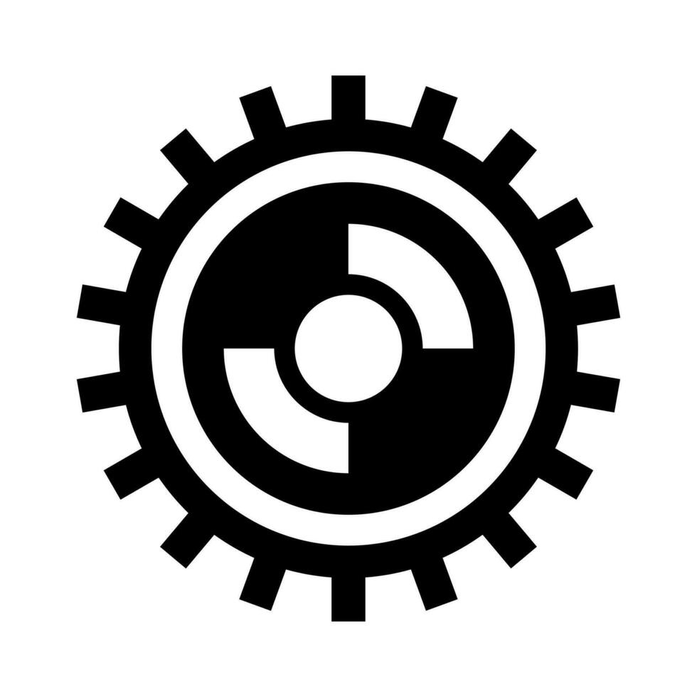 Gear black vector icon isolated on white background