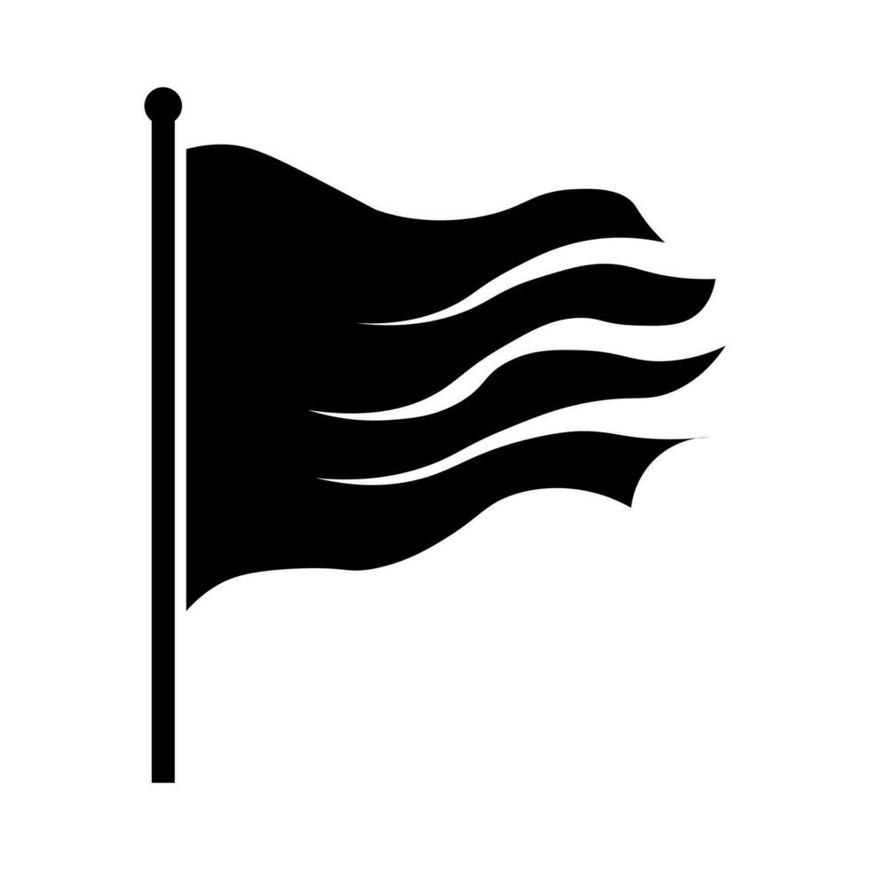 Flag black vector icon isolated on white background