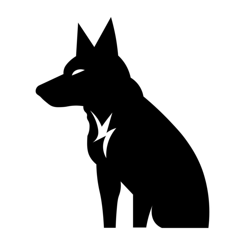 perro negro vector icono aislado en blanco antecedentes