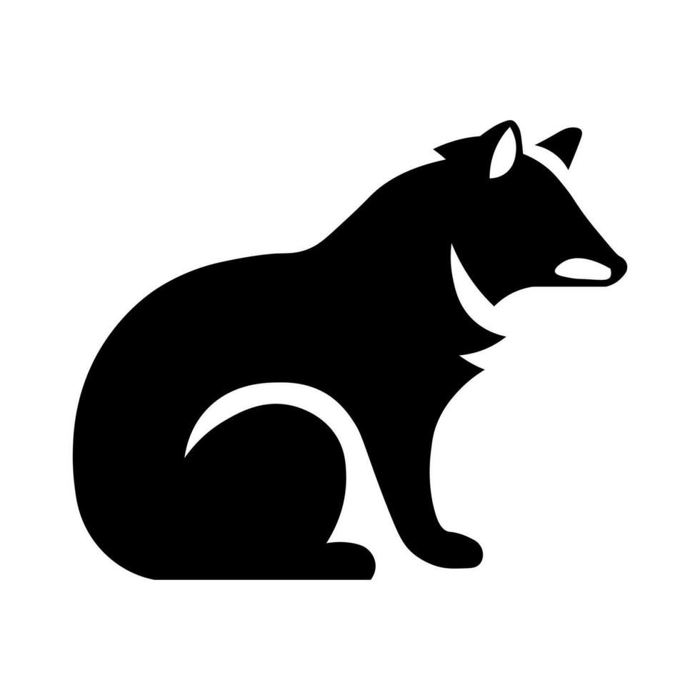 Badger black vector icon isolated on white background