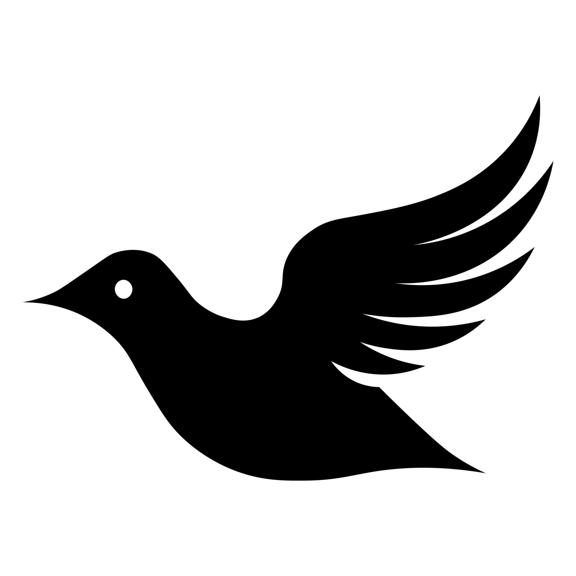 Dove black vector icon isolated on white background 36175263 Vector Art