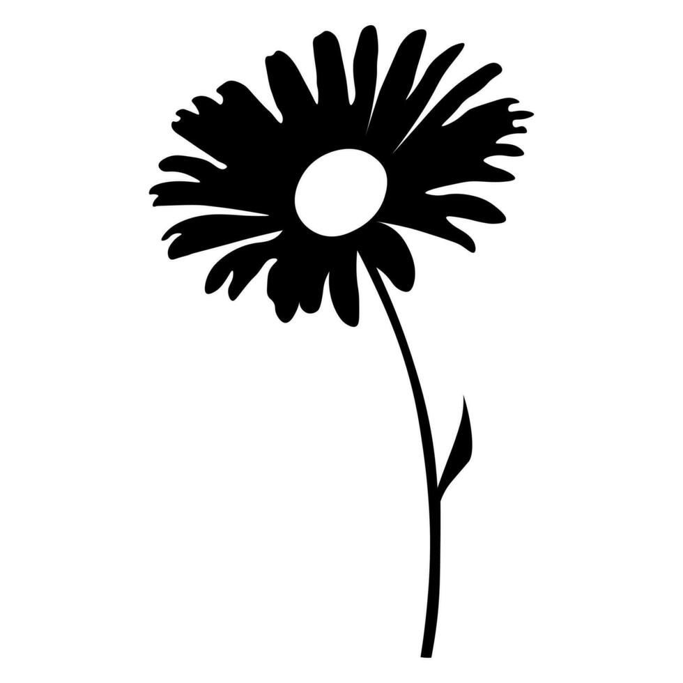 Flower black vector icon isolated on white background