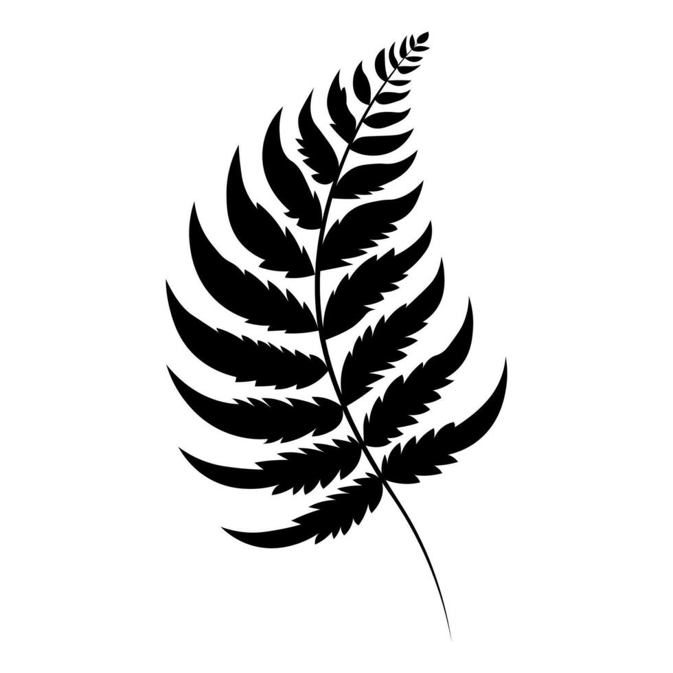 Fern black vector icon isolated on white background