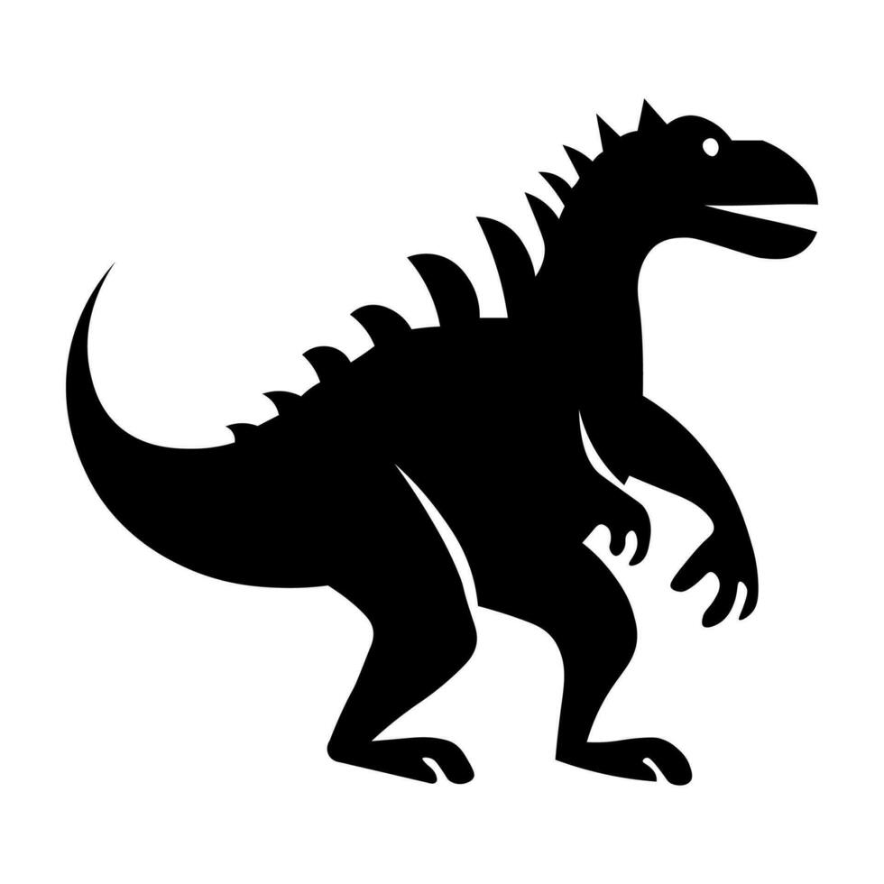 dinosaurio negro vector icono aislado en blanco antecedentes