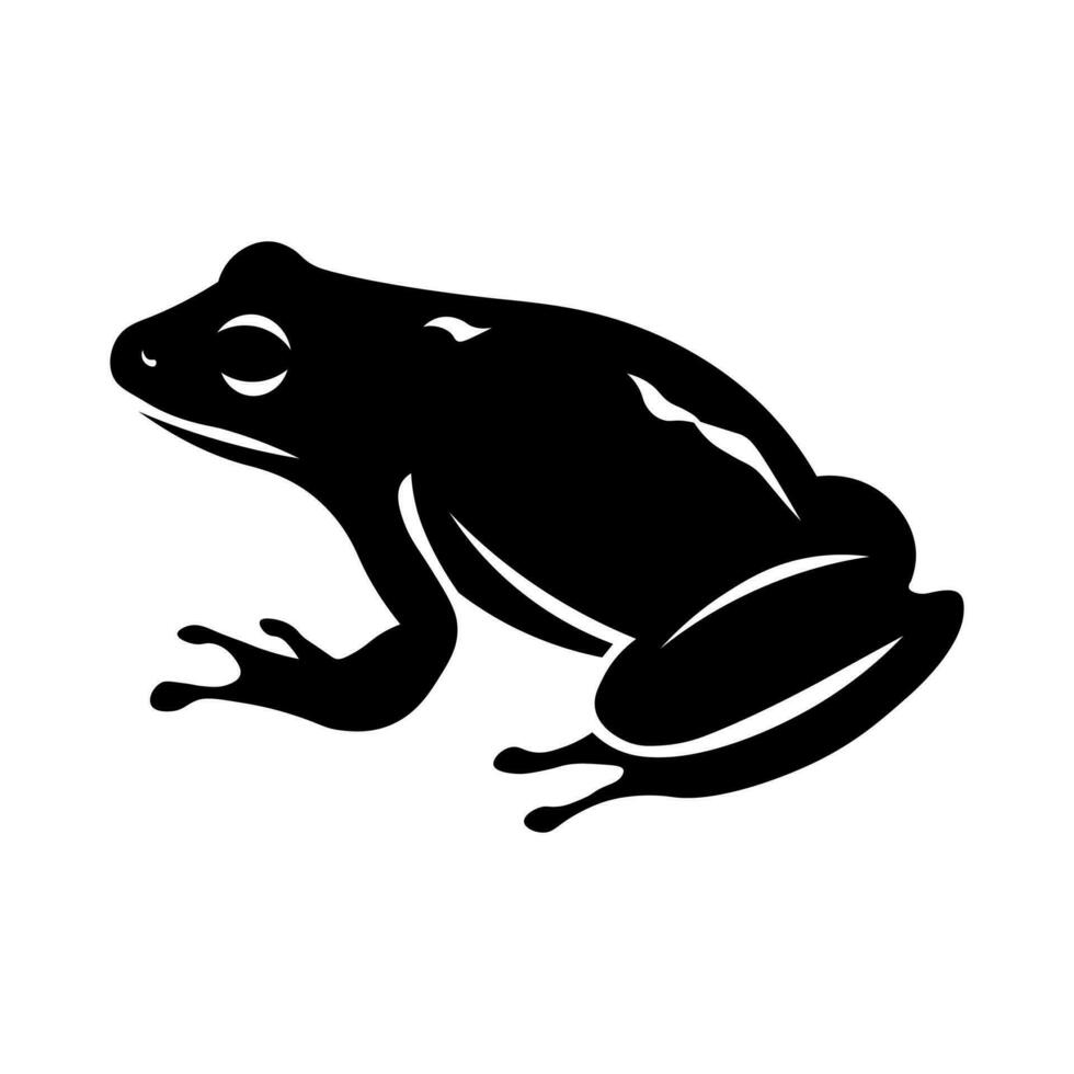 Frog black vector icon isolated on white background