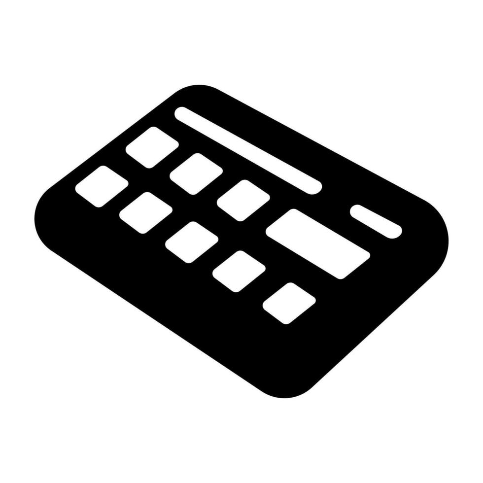 Keyboard black vector icon isolated on white background