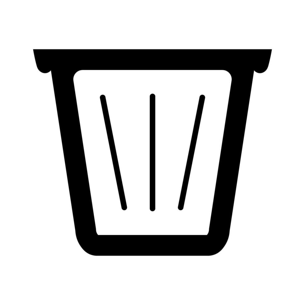 Dustbin black vector icon isolated on white background