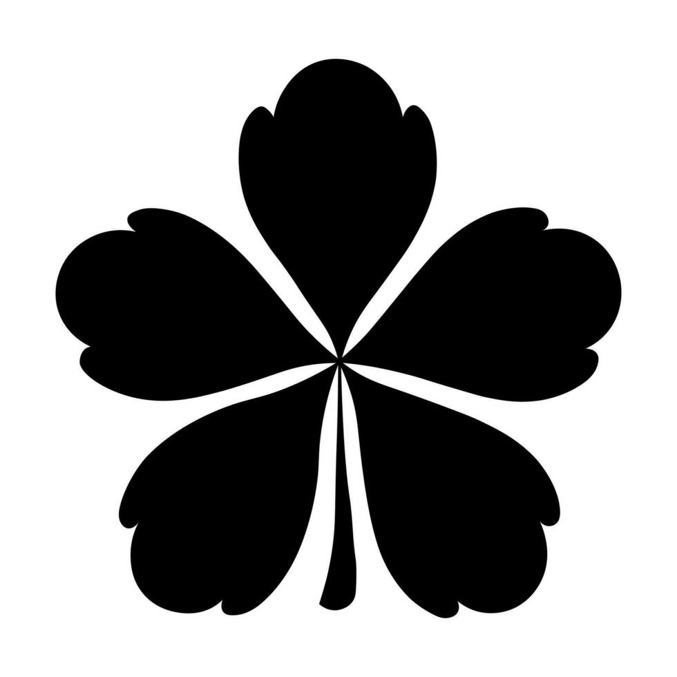 Clover black vector icon isolated on white background