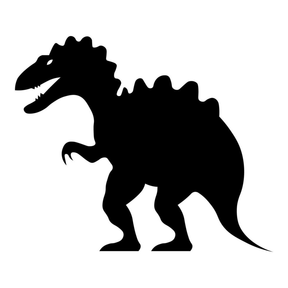 Dinosaur black vector icon isolated on white background