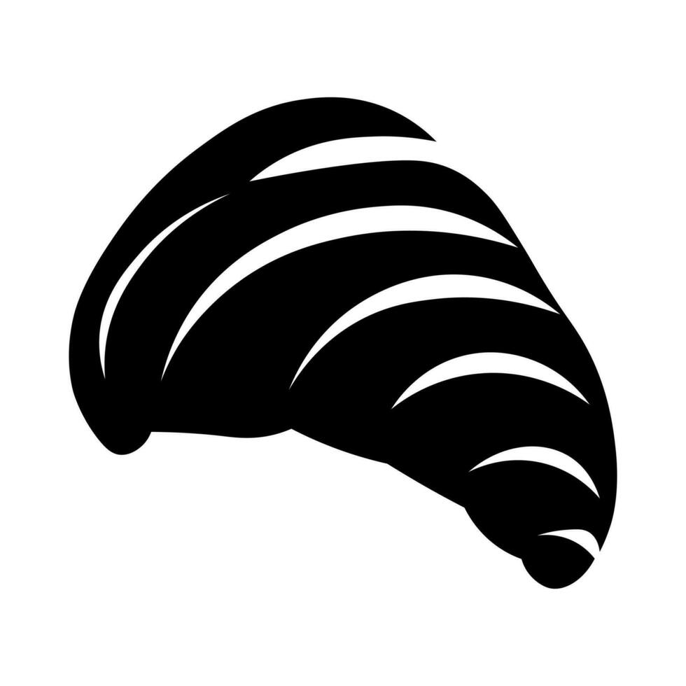 Croissant black vector icon isolated on white background