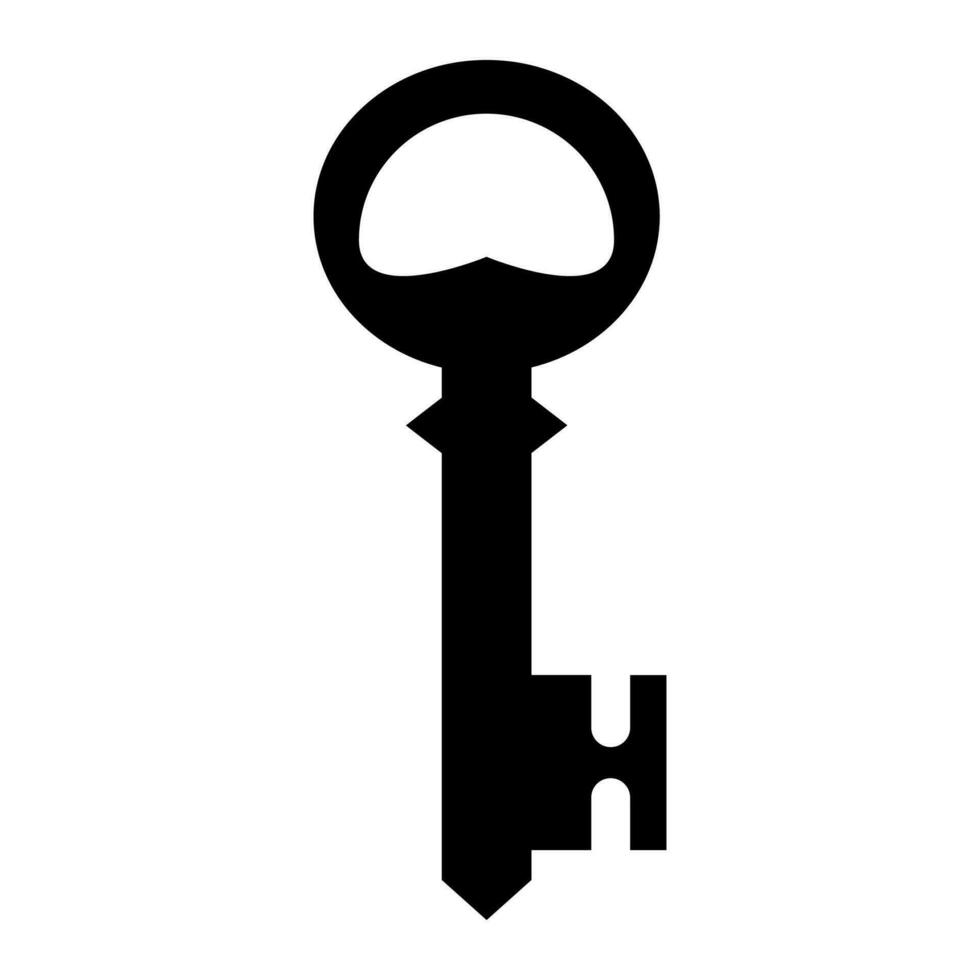 Key black vector icon isolated on white background