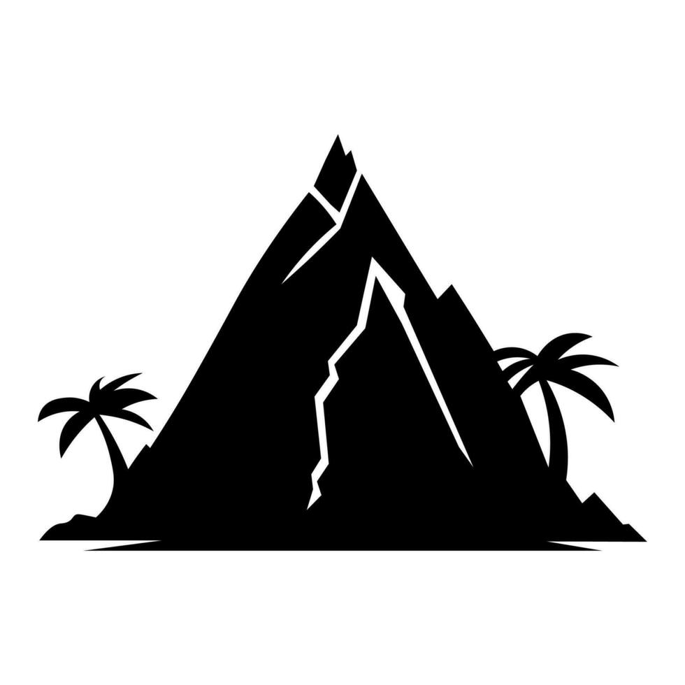 Island black vector icon isolated on white background