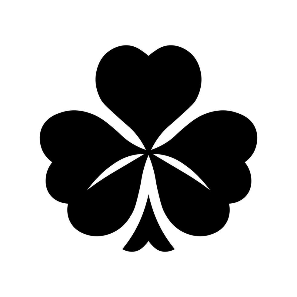 Clover black vector icon isolated on white background