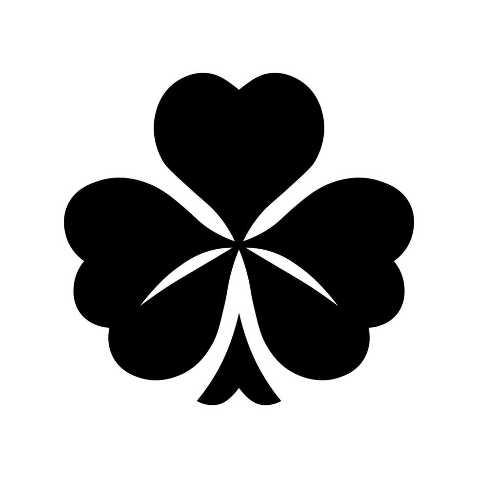 Clover black vector icon isolated on white background